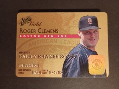 1995 Leaf Studio Gold Roger Clemens #16 Plastic Credit Card Parallel NM-MT