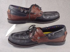 Timberland Two-tone Saddle Boat Shoes Mens 10 M Black Brown Leather Beach 70530