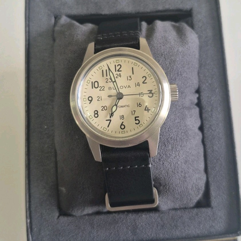 Bulova Hack Automatic 38mm Field Watch Full Set Regulated +5s/day