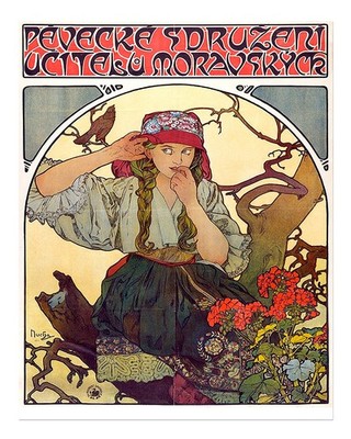 Jugendstil Wandkunst Von Alphonse Mucha Art Nouveau Natur Wandkunst