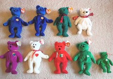 TY Beanie Babies 1994-00 Valentino Erin Clubby Millennium Wallace Osito Holiday