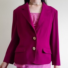 GENNY Purple Pink Wool Blazer By GIANNI VERSACE Made in Italy Sized 46
