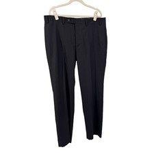 Ralph Lauren Men's Black Dress Pants 36x30 Classic Fit Polyester Rayon Blend