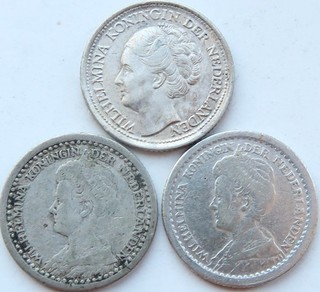 Zilveren Dubbeltje / 10 Cent 1918 1925 & 1944EP