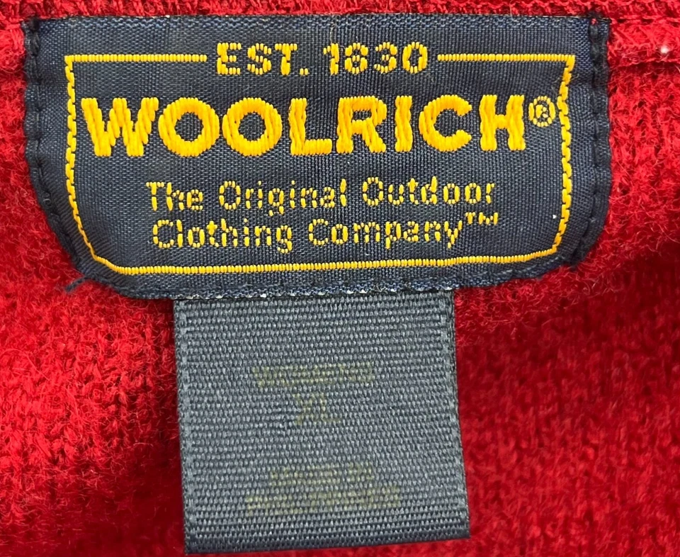 Sudadera con Capucha Woolrich De Colección Para Mujer XL Roja Lana Copo de Nieve Nórdica Cremallera Suéter Chaqueta Foto 3 de 4