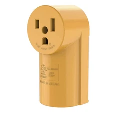 RVGUARD 50 Amp NEMA 6-50R Surface Mount Receptacle, 125/250 6-50R, Yellow