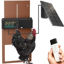 Automatic Chicken Coop Door Solar Powered with Timer Light Sensor Remote Cont...