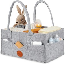 Baby Essentials for Newborn Nappy Caddy Organiser, Baby Shower Gifts with Long