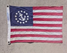 Vintage ANNIN BULLDOG U.S. Yacht Ensign Flag 14x22 100% Cotton Bunting 13 Star