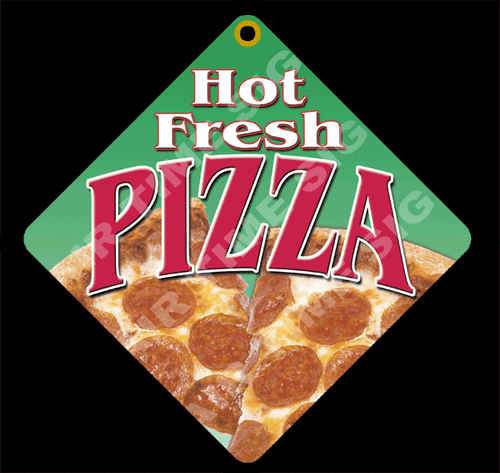 PIZZA Diamond Concession Sign - Trailer, Restaurant 12" x 12" 2 sided - Picture 1 of 2