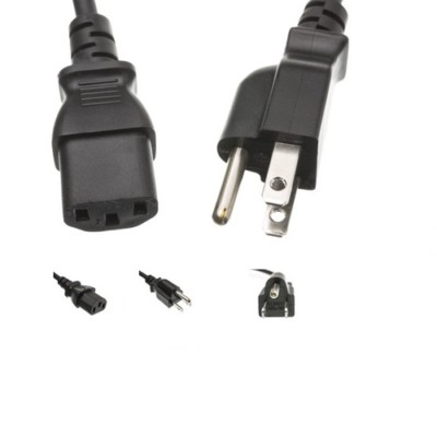 1ft  Computer / Monitor Power Cord, Black, NEMA 5-15P to C13, 10 Amp 10W1-01201