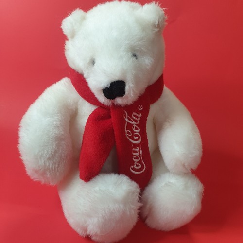 Coca Cola Co. Eisbär mit rotem Schal 8 Zoll Stofftier Plüsch Sammlerstück - Bild 12 von 14