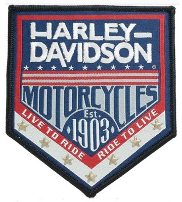 Harley Davidson Republic 1903 Woven Label Stars & Stripes Patch 