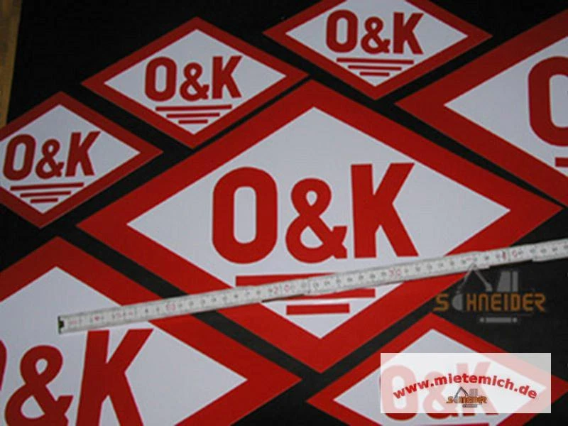 Original Aufkleber O&K 22x14cm (altes Logo,Rautenform)Orenstein & Koppel - Bild 1 von 1