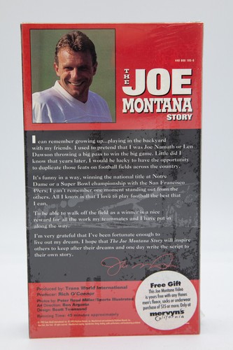 NFL The Joe Montana Story - Hanes (1993, VHS) - New Factory Sealed - Picture 2 of 4