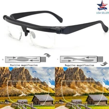 US Adjustable Dial Eye Glasses Vision Reading Glasses Care Includes Free Case