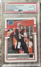2020 Panini Donruss Joe Burrow Rated Rookie SSP AQUEOUS TEST RC PSA 10 POP 5!