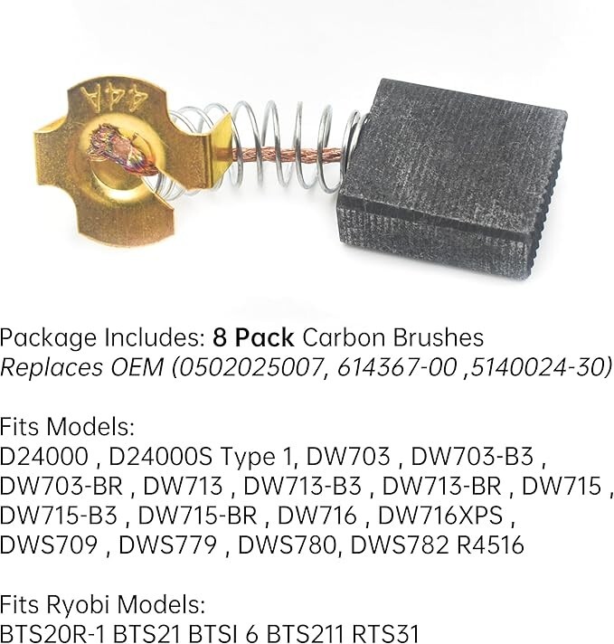 Toefficy Kohlebürsten Set Für DeWalt - Ersatz Für D24000, DW713, DW715, DW716