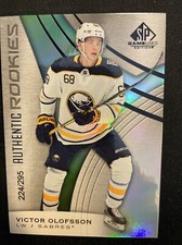 19-20 UD SP Game Used Hockey Authentic Rookies 160 Victor Olofsson /295
