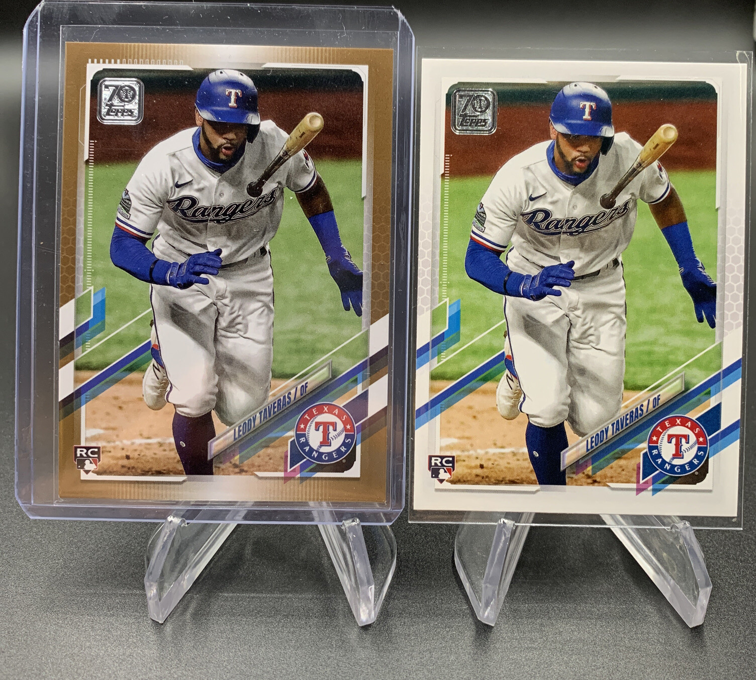 Leody Taveras Topps 2021 Series 1 Gold Rookie Card /2021 #264 + Base