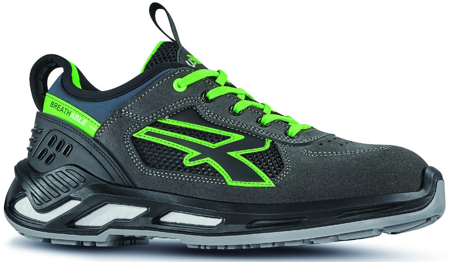 Scarpe Antinfortunistiche Basse Negan T.44 Nero e Verde RS 20026/44 U-Power