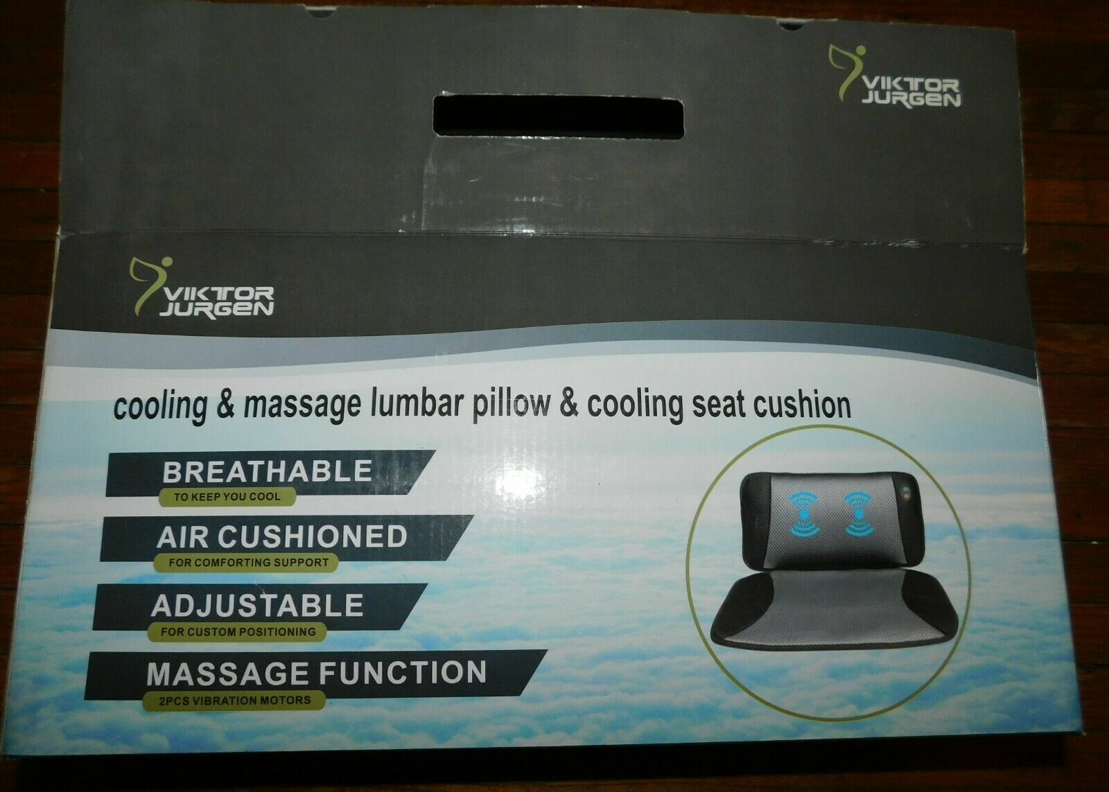 Viktor Jurgen Cooling & Massage Lumbar Pillow & Cooling Seat Cushion Home Or Car