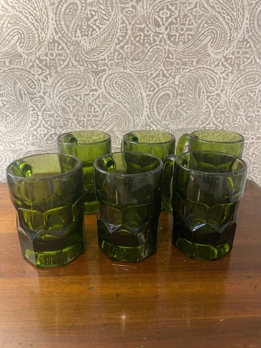 Vintage Heavy Georgian Mugs by Anchor Hocking set of 6