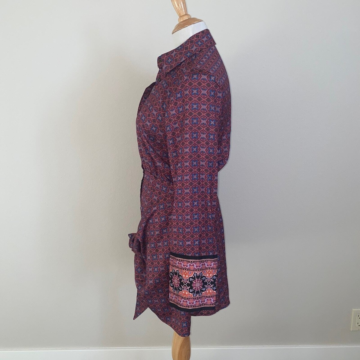 free people rillo shirt dress Free People Silky Rillo Shirtdress L/S Size small