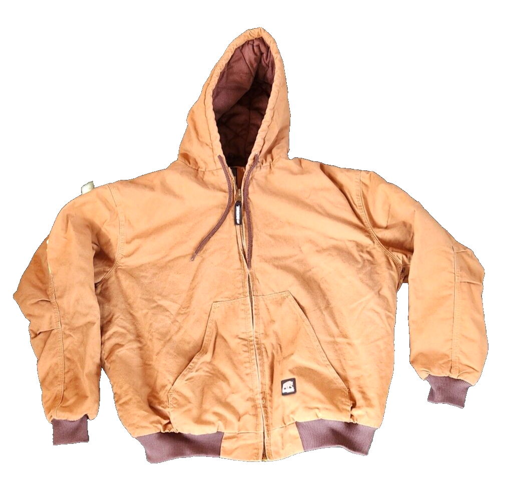Berne Workwear Lined Hooded Winter Jacket Canvas Duck XXL 2XL Chest 52-54