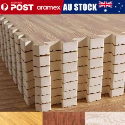 6-24x Wood Grain Floor Mats Interlocking Heavy Duty EVA Foam Tiles Safety Mat AU - image 1 of 4