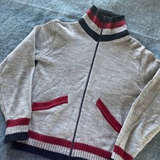 Vintage 1960s Scrambler by Triton Knit Jumper Zip Up Sweater Made in Korea