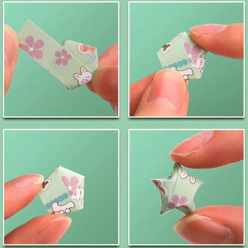 210Pcs Luminous Origami Paper Lucky Stars Folding Craft Shinny Strips Wish Star - Image 4 of 4