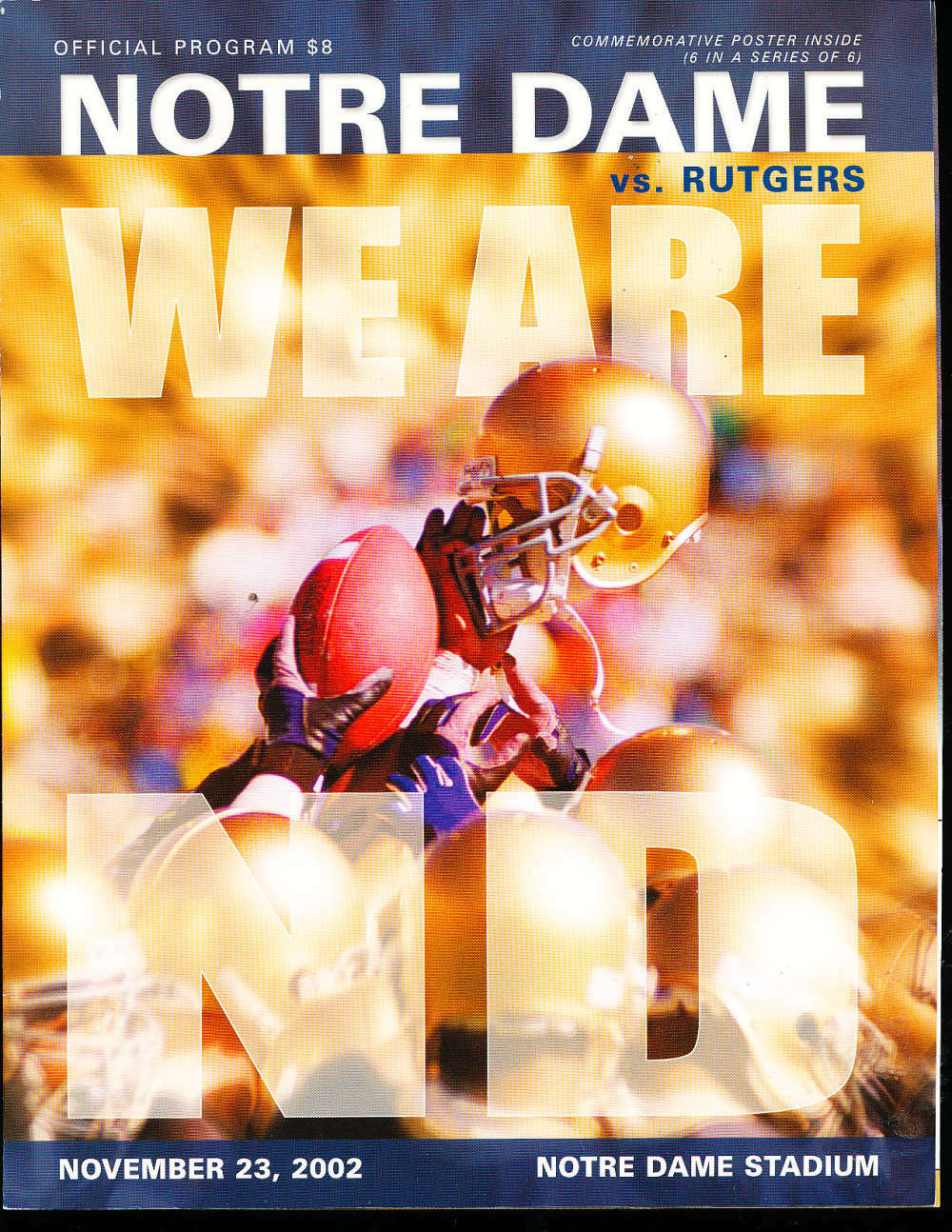 2002 11 23 Notre Dame Vs Rutgers Football Program A9 Bx25 EBay