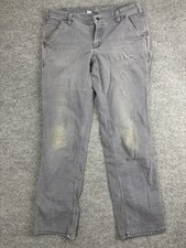 Carhartt Pants Womens 14 Tall Gray Carpenter Straight Leg Stretch Workwear