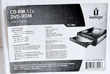 iomega model CDDVD482416E23 CD-RW DVD-ROM with power adapter And USB cable