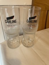 RARE ITEM- New Pair of Carling Lager Latest Edition Pint Glasses