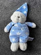 Mothercare Blue Bedtime Bear Teddy Bear With White Stars
