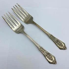 Wallace Rose Point Sterling Silver Salad Fork Set 2 Piece 6.25" Vintage