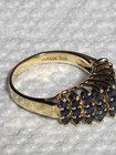 Estate 14K Gold Natural Beautiful Blue Sapphire Cluster Ring 2.50 Cts, 4.44g — photo 3