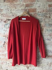 Hawick Knitwear Extra Fine Merino Wool Red Cardigan Size S