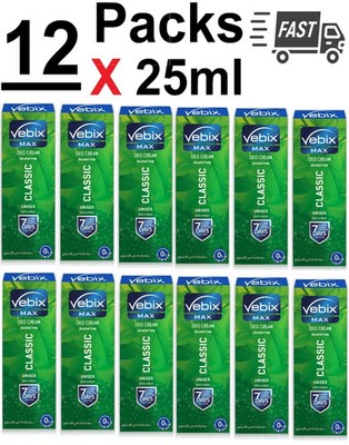 12 pcs  Vebix Deodorant Cream 7 Days Lasting Antiperspirant Aluminum Free Unisex