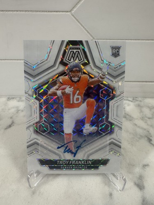 #ad #ad 2024 Panini Mosaic Troy Franklin White Mosaic Prizm Auto RC SP Broncos $36.99
