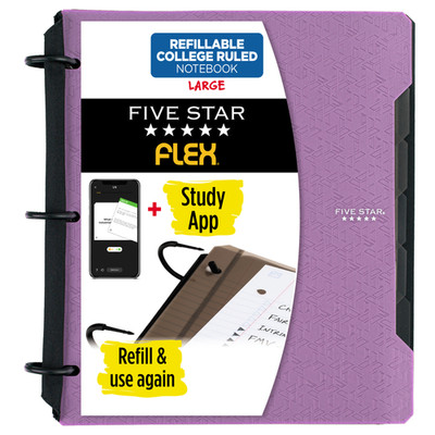 Five Star Flex 1'' Hybrid NoteBinder: 10-3/4 in. x 0.319 yds. (Amethyst)