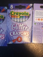 8 count Crayola glitter crayons 4 new pks. assorted colors item52-3088