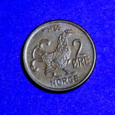 NORWAY 1965 (2 ORE)  CIRCULATED BETTER CONDITION KM#410 FAIR PRICE