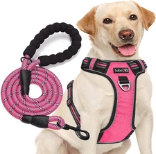 No Pull Harness with a Free Heavy Duty 5Ft Leash for Medium Large Dog Adjustable