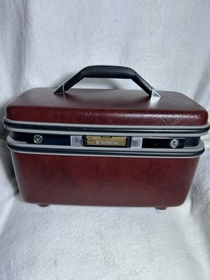 Vintage 1950s-60s Samsonite Silhouette Makeup Carry-On Case with Tray Red NOS