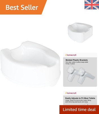 Homecraft länglicher Toilettensitzerhöhung - verstellbar 150 mm für Komfort & Sicherheit
