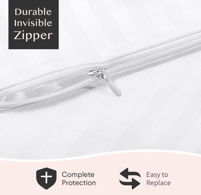 FAUNNA 600TC 100% Cotton Pillow Protectors, Queen Size (20x30), 4 Pack