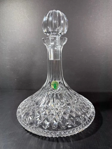 Vintage Waterford Crystal Lismore Ships Decanter Made in Ireland Orig Sticker